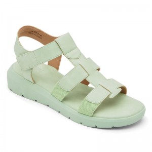 Rockport Abbie T-Strap Women Sandals Green Singapore | EN9-66296