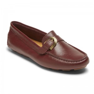 Rockport Bayview Buckle Women Loafers Dark Red Singapore | QU6-13191