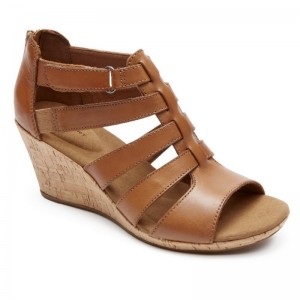 Rockport Briah Gladiator Women Wedge Sandals Dark Brown Singapore | JD3-27702