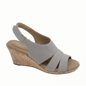 Rockport Briah Slingback Women Wedge Sandals Grey Brown Singapore | AW1-46014