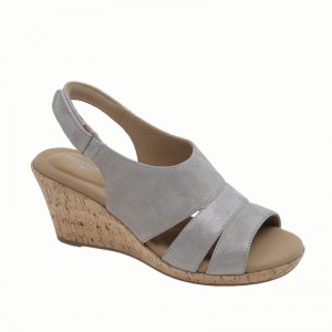 Rockport Briah Slingback Women Wedge Sandals Grey Singapore | VW1-73397