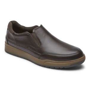 Rockport Bronson Slip-On Men Loafers Dark Brown Singapore | DA3-82488