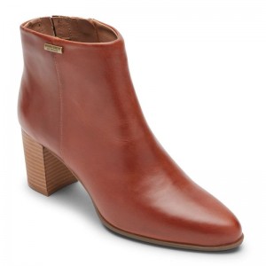 Rockport Camdyn Heel Women Booties Brown Singapore | GJ1-87248