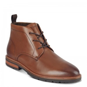 Rockport Caspe Lace-up Almond Toe Casual Men Chukka Boots Dark Brown Singapore | FJ5-44534