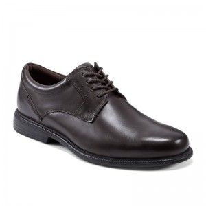 Rockport Charles Road Plain Toe Men Oxford Shoes Dark Brown Singapore | BO6-13191