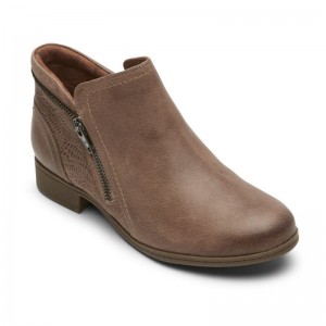 Rockport Crosbie Women Booties Grey Brown Singapore | OW0-46484