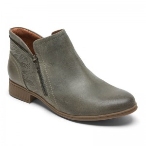 Rockport Crosbie Women Booties Grey Green Singapore | GZ8-73447