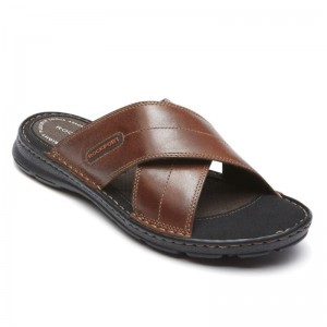 Rockport Darwyn Cross Band Men Slides Brown Singapore | HW4-41144