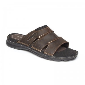 Rockport Darwyn Men Slides Brown Singapore | FH7-59465