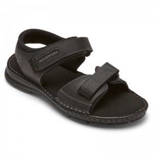 Rockport Darwyn Quarter-Strap Men Sandals Black Singapore | ED9-38743