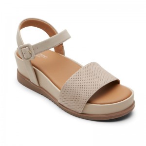 Rockport Delanie Women Sandals Beige Singapore | ZE0-74787