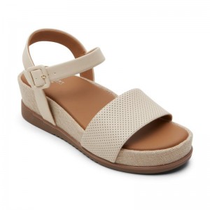 Rockport Delanie Women Sandals Cream Singapore | SL9-99109