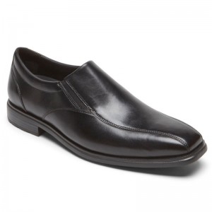 Rockport DresSports Work Bike Toe Slip-On Men Loafers Black Singapore | BK4-37933