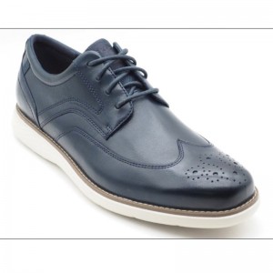 Rockport Garett Wing Tip Men Oxford Shoes Navy Singapore | LU6-39233