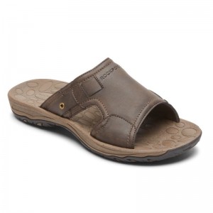 Rockport Hayes Men Slides Brown Singapore | AW9-20622