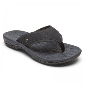 Rockport Hayes Thong Men Sandals Black Singapore | KG5-23292