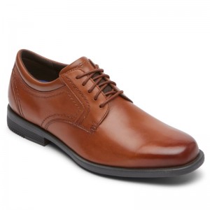 Rockport Isaac Plain Toe Men Dress Shoes Brown Singapore | IZ9-77607