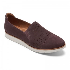 Rockport Laci Twin-Gore Women Slip Ons Purple Singapore | RD7-76807