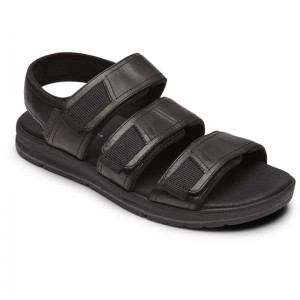 Rockport Lucky Bay Dress 3-Band Men Fisherman Sandals Black Singapore | BO8-06370