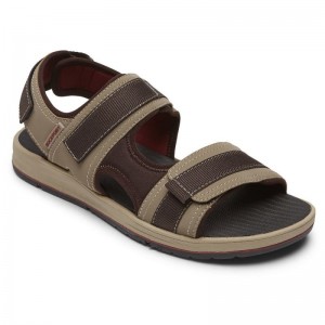 Rockport Lucky Bay Sport 3 Strap Men Sandals Brown Singapore | GN9-04070