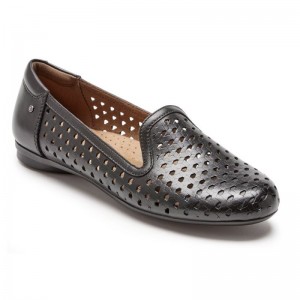 Rockport Maiika Woven Women Slip Ons Black Singapore | FI3-16981