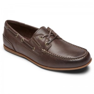 Rockport Malcom Camp Men Boat Shoes Dark Brown Singapore | JK8-36513