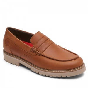 Rockport Maverick Penny Men Loafers Brown Singapore | IW3-03740