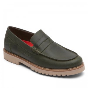 Rockport Maverick Penny Men Loafers Green Singapore | LY5-47784