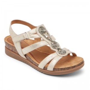 Rockport May Beaded Women Sandals Gold Singapore | KK2-72767