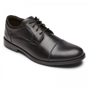 Rockport Mykel Cap Toe Men Oxford Shoes Black Singapore | BV7-78947