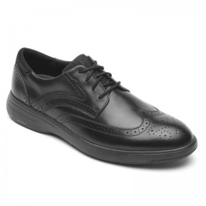 Rockport Noah Wing Tip Men Walking Shoes Black Singapore | HZ4-22002