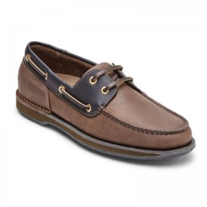 Rockport Perth Men Boat Shoes Chocolate Singapore | ZU6-96649