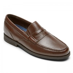 Rockport Preston Penny Men Loafers Dark Brown Singapore | QQ1-34413