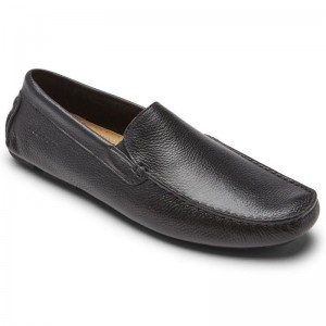 Rockport Rhyder Venetian Men Loafers Black Singapore | DJ0-57375