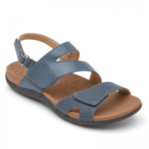 Rockport Ridge Adjustable Asymmetrical Women Sandals Blue Singapore | UN3-37293