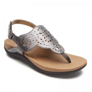 Rockport Ridge Circle Cutout Thong Women Sandals Silver Singapore | PL2-29052