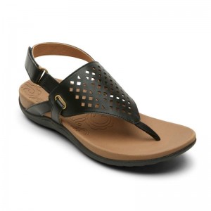 Rockport Ridge Thong Women Sandals Black Singapore | MV5-90369