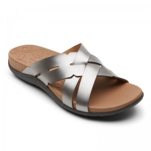 Rockport Ridge Woven Women Slides Silver Singapore | ZC8-38953