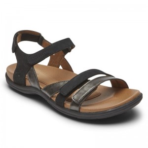 Rockport Rubey 3-Strap Women Sandals Black Singapore | PL6-64876