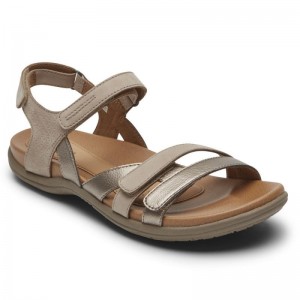 Rockport Rubey 3-Strap Women Sandals Grey Brown Singapore | KY1-95979