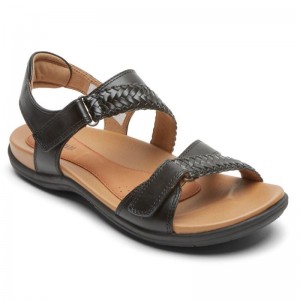 Rockport Rubey Braided Women Sandals Black Singapore | ZF1-88588