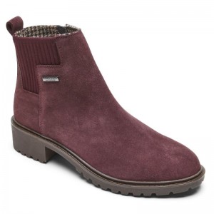 Rockport Ryleigh Waterproof Women Chelsea Boots Dark Red Singapore | SP5-30083