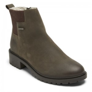 Rockport Ryleigh Waterproof Women Chelsea Boots Dark Grey Brown Singapore | HQ1-81188