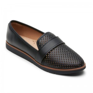 Rockport Stacie Perforated Women Loafers Black Singapore | OG7-82888