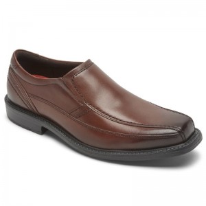 Rockport Style Leader 2 Bike Toe Slip-On Men Dress Shoes Brown Singapore | FR8-59295