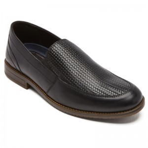 Rockport Style Purpose 3 Woven Men Loafers Black Singapore | AA8-18201