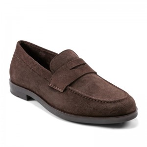 Rockport Sutton Dress Slip-on Penny Men Loafers Dark Brown Singapore | RA1-06300