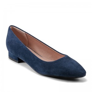 Rockport Tessa Total Motion Pointy Toe Dress Women Ballet Flats Dark Blue Singapore | DG5-90499