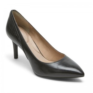 Rockport Total Motion 75mm Pieced Heel Women Pumps Black Singapore | BI5-89668