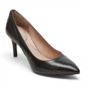 Rockport Total Motion 75mm Pieced Heel Women Pumps Black Singapore | RK2-86538